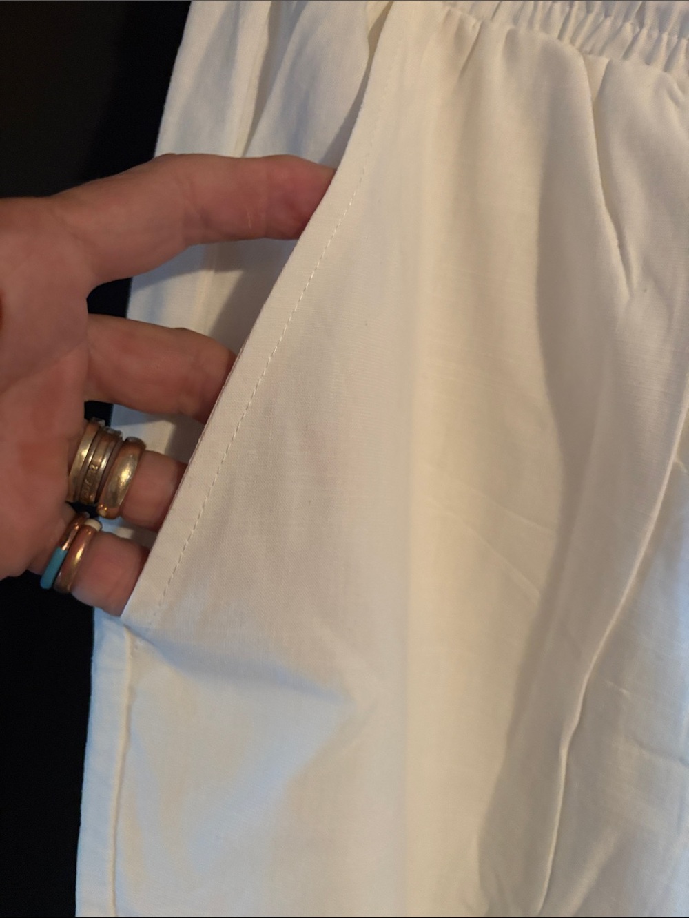 Men's White Elastic-Waist Chinos - Picture 2 of 9